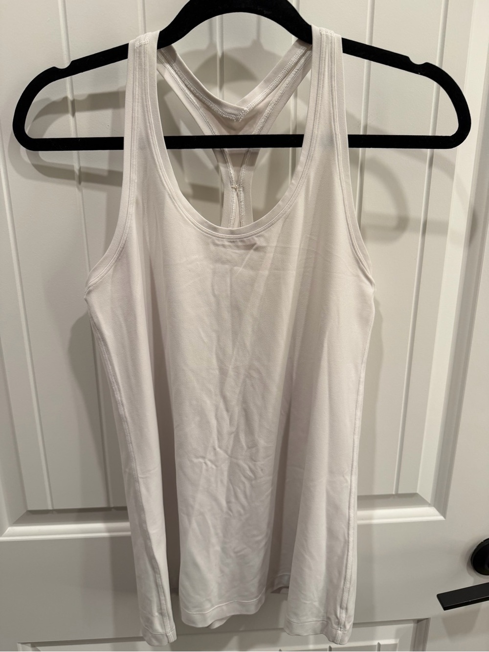 Lululemon White Layered Open Back Racerback Tank
